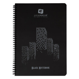 Alex Schoeller Black Notebook Spiralli Siyah Defter A4 120 gr. 60 yaprak - 1