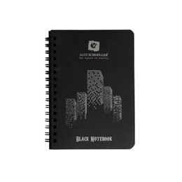 Alex Schoeller Black Notebook Spiralli Siyah Defter A6 120 gr. 60 yaprak - 1