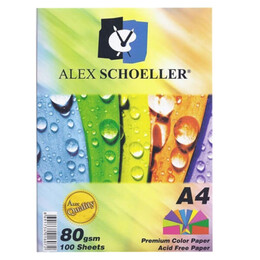 Alex Schoeller Fotokopi Kağıdı Renkli A4 80 Gr.10 Karışık Renk 100'Lü (ALX-779) - 1