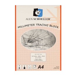 Alex Schoeller Milimetrik Aydınger Blok A4 Kırmızı 90/95 gr. 30 yaprak - 1