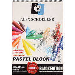 Alex Schoeller SİYAH Pastel Boya Defteri Fon Blok 220 gr. 35x50 cm. 15 sayfa - 1