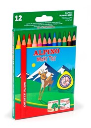 Alpino Maxi Tri Üçgen Jumbo Kalın Kuru Boya 12 Renk - 1