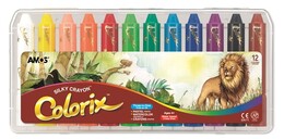 Amos Colorix Silky Crayon Üçü Bir Arada Boya 12 Renk - 1