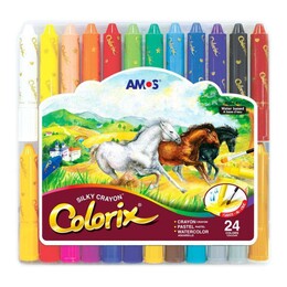 Amos Colorix Silky Crayon Üçü Bir Arada Boya 24 Renk - 1