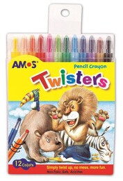 Amos Twisters Pencil Crayon Çevirmeli Mum Boya 12 Renk - 1