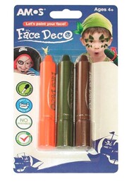 Amos Face Deco Yüz Boyası 3 Renk SAFARİ RENKLER - 1