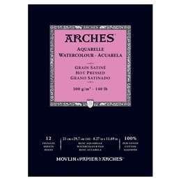 Arches Sulu Boya Defteri Blok Sıcak Baskı - Düz Doku 300 gr. 21x29 cm. 12 Yaprak - 1