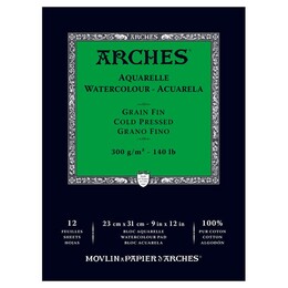 Arches Sulu Boya Defteri Blok Soğuk Baskı - Orta Doku 300 gr. 23x31 cm. 12 Yaprak - 1