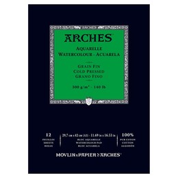 Arches Sulu Boya Defteri Blok Soğuk Baskı - Orta Doku 300 gr. 29x42 cm. 12 Yaprak - 1