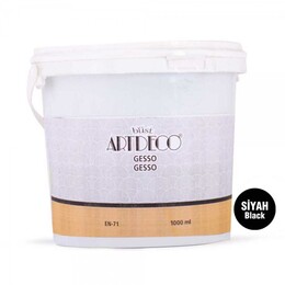 Artdeco Gesso Tuval Astar Boyası Siyah 1000 ml. - 1