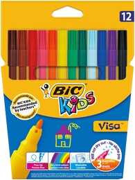 Bic Kids Visa Keçeli Boya Kalemi 12 Renk - 1