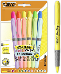 Bic Marking Highlighter Grip İşaretleme Kalemi Seti 12 Renk Pastel ve Neon - 1