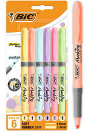 Bic Marking Highlighter Grip İşaretleme Kalemi Seti 6 Renk Pastel Renkler - 1