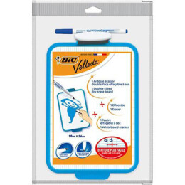 Bic Mini Beyaz Çift Taraflı Yazı Tahtası 17x24.5 Cm. Açık Mavi + Kalem + Silgi (841360) - 1