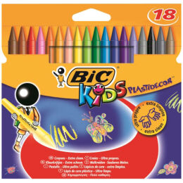 Bic Plastidecor Silinebilir Pastel Boya 18 Renk Karton Kutu (8297714) - 1