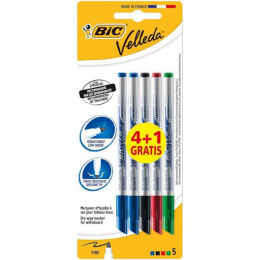 Bic Velleda Eco Beyaz Tahta Kalemi Seti Yuvarlak Uç 4+1'Li (875698***) - 1