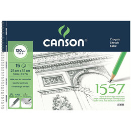 Canson 1557 Resim ve Eskiz Çizim Defteri 120 gr. 25x35 cm. 15 Sayfa - 1