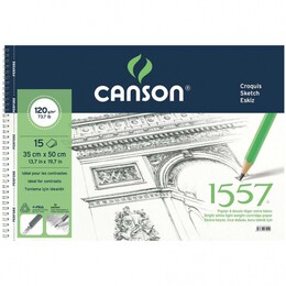 Canson 1557 Resim ve Eskiz Çizim Defteri 120 gr. 35x50 cm. 15 Sayfa - 1