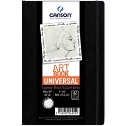 Canson Art Book Universal Sert Kapak Lastikli Eskiz Çizim Defteri 96 gr. 10.2x15.2 cm. 112 Sayfa - 1