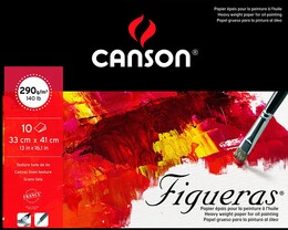 Canson Figueras Tuval Görünümlü Yağlı Boya Defteri 290 gr. 33x41 cm. 10 yaprak - 1