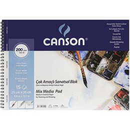 Canson Finface Çok Amaçlı Sanatsal Resim ve Eskiz Çizim Defteri 200 gr. 25x35 cm. 20 Sayfa - 1