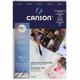 Canson Finface Çok Amaçlı Sanatsal Resim ve Eskiz Çizim Defteri 200 gr. A3 20 Sayfa - 1