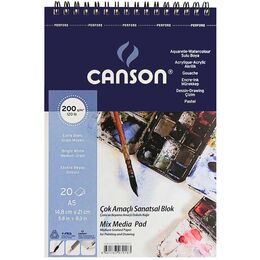 Canson Finface Çok Amaçlı Sanatsal Resim ve Eskiz Çizim Defteri 200 gr. A5 20 Sayfa - 1