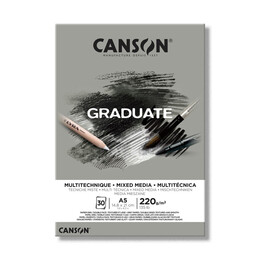 Canson Graduate Mixed Media Çok Amaçlı Eskiz Çizim Defteri Gri Yaprak 220 gr. A5 30 Sayfa - 1