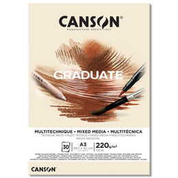 Canson Graduate Mixed Media Çok Amaçlı Eskiz Çizim Defteri Natural 220 gr. A3 30 Sayfa - 1