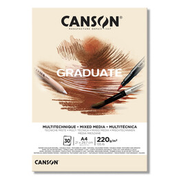 Canson Graduate Mixed Media Çok Amaçlı Eskiz Çizim Defteri Natural 220 gr. A4 30 Sayfa - 1