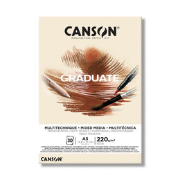 Canson Graduate Mixed Media Çok Amaçlı Eskiz Çizim Defteri Natural 220 gr. A5 30 Sayfa - 1