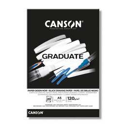 Canson Graduate Siyah Yaprak Eskiz Çizim Defteri 120 gr. A5 20 yaprak - 1