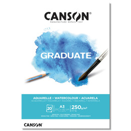 Canson Graduate Watercolour Sulu Boya Defteri Blok 250 gr. A3 20 yaprak - 1