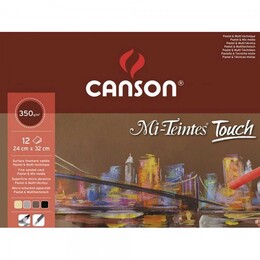 Canson Mi-Teintes Touch Kum Dokulu Pastel Boya Defteri Blok 350 gr. 24x32 cm. 12 yaprak - 1