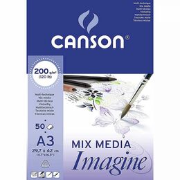 Canson Mix Media Imagine Çok Amaçlı Eskiz Çizim Defteri Blok 200 gr. A3 50 yaprak - 1