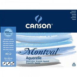 Canson Montval Maxi Pack Sulu Boya Defteri Blok 200 gr. 24x32 cm. 40 yaprak - 1