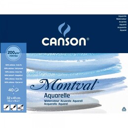 Canson Montval Maxi Pack Sulu Boya Defteri Blok 200 gr. 32x41 cm. 40 yaprak - 1