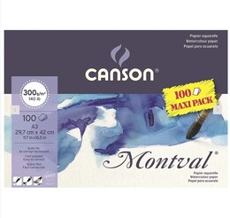 Canson Montval Maxi Pack Sulu Boya Defteri Blok 300 gr. 29x42 cm. 100 yaprak - 1