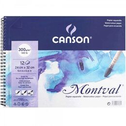 Canson Montval Spiralli Sulu Boya Defteri Blok 300 gr. 24x32 cm. 12 yaprak - 1