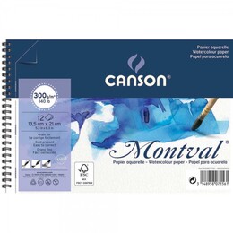 Canson Montval Spiralli Sulu Boya Defteri Blok 300 gr. A5 12 yaprak - 1