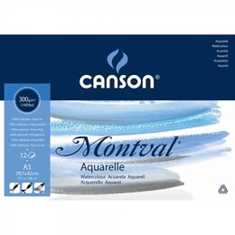 Canson Montval Sulu Boya Defteri Blok 300 gr. A3 12 yaprak - 1