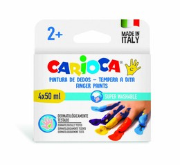 Carioca Baby Yıkanabilir Parmak Boyası 4 Renk x 50 ml. 2+ Yaş - 1