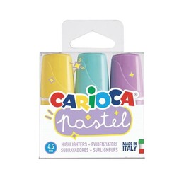 Carioca Fosforlu Mini İşaretleme Kalemi Seti 3 Renk Pastel Renkler - 1