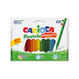 Carioca Plastello Jumbo Üçgen Elleri Kirletmeyen Yıkanabilir Mum Boya 24 Renk - 1