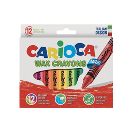 Carioca Wax Crayons Maxi Yıkanabilir Jumbo Mum Boya 12 Renk - 1