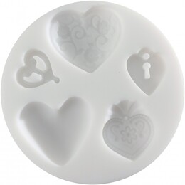 Cernit Silicone Mould Silikon Polimer Kil Kalıbı HEARTS - 1