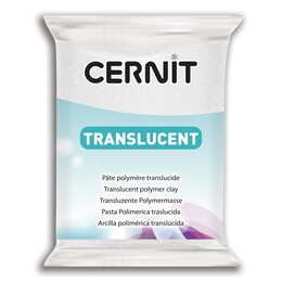 Cernit Translucent (Transparan) Polimer Kil 010 Glitter White - 1