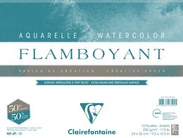 Clairefontaine Flamboyant Sulu Boya Defteri Blok 250 gr. 24x32 cm. 10 yaprak - 1