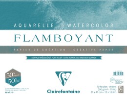 Clairefontaine Flamboyant Sulu Boya Defteri Blok 250 gr. 31x41 cm. 10 yaprak - 1