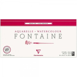 Clairefontaine Fontaine Sulu Boya Defteri Blok %100 Pamuk 300 gr. 20x40 cm. 10 yaprak - 1